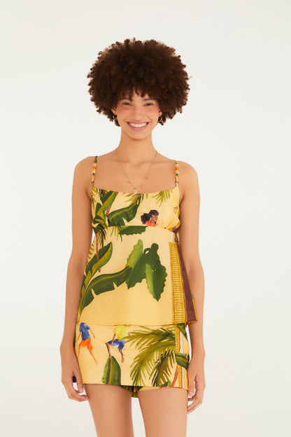 Blusa Estampada Café da Tarde