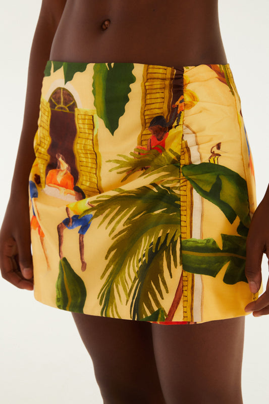 Short Falda Estampado Café da Tarde