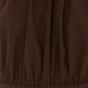 Vestido Cuello Halter Midi Marrom Ebano