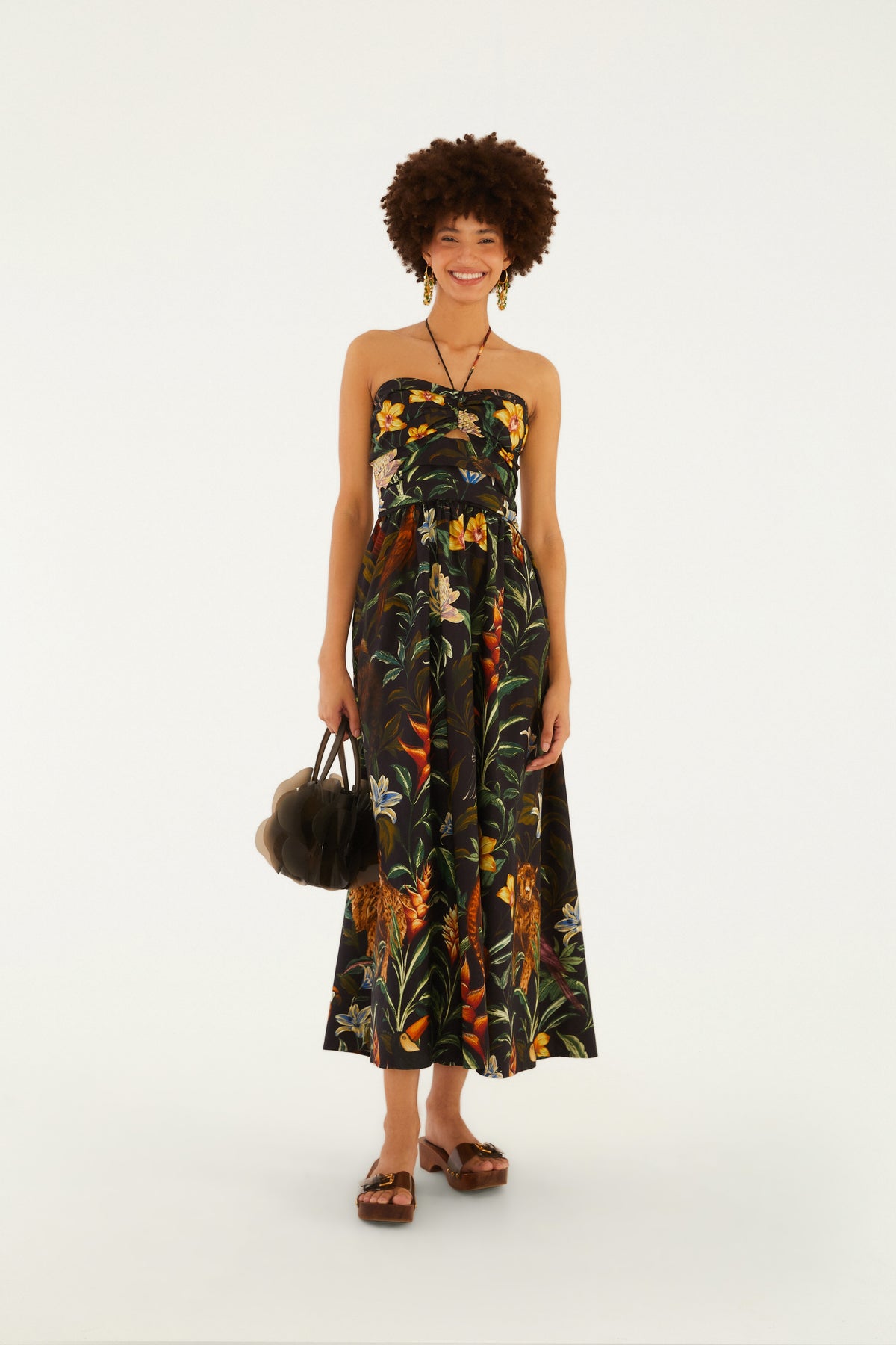 Vestido Midi Estampado Fauna Noturna