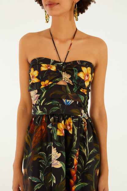 Vestido Midi Estampado Fauna Noturna