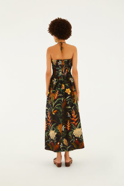Vestido Midi Estampado Fauna Noturna