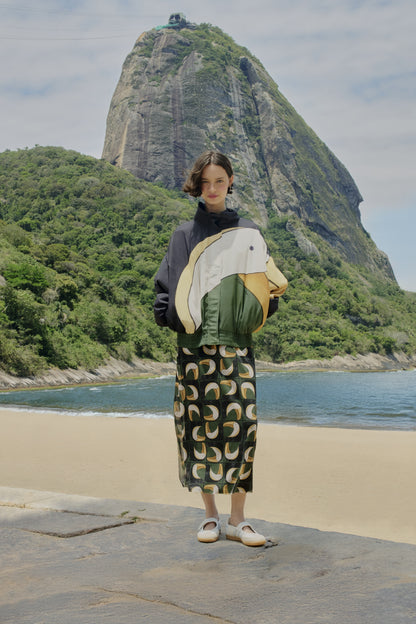 Falda Midi Tule Estampada Tuca Tropical Mini