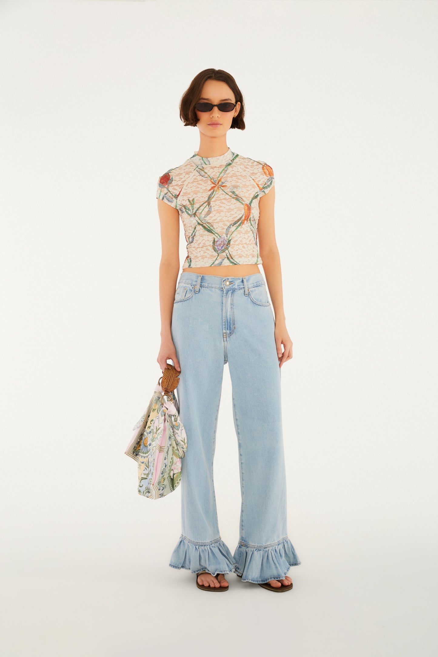 Blusa Encaje Estampada Feira de Legumes