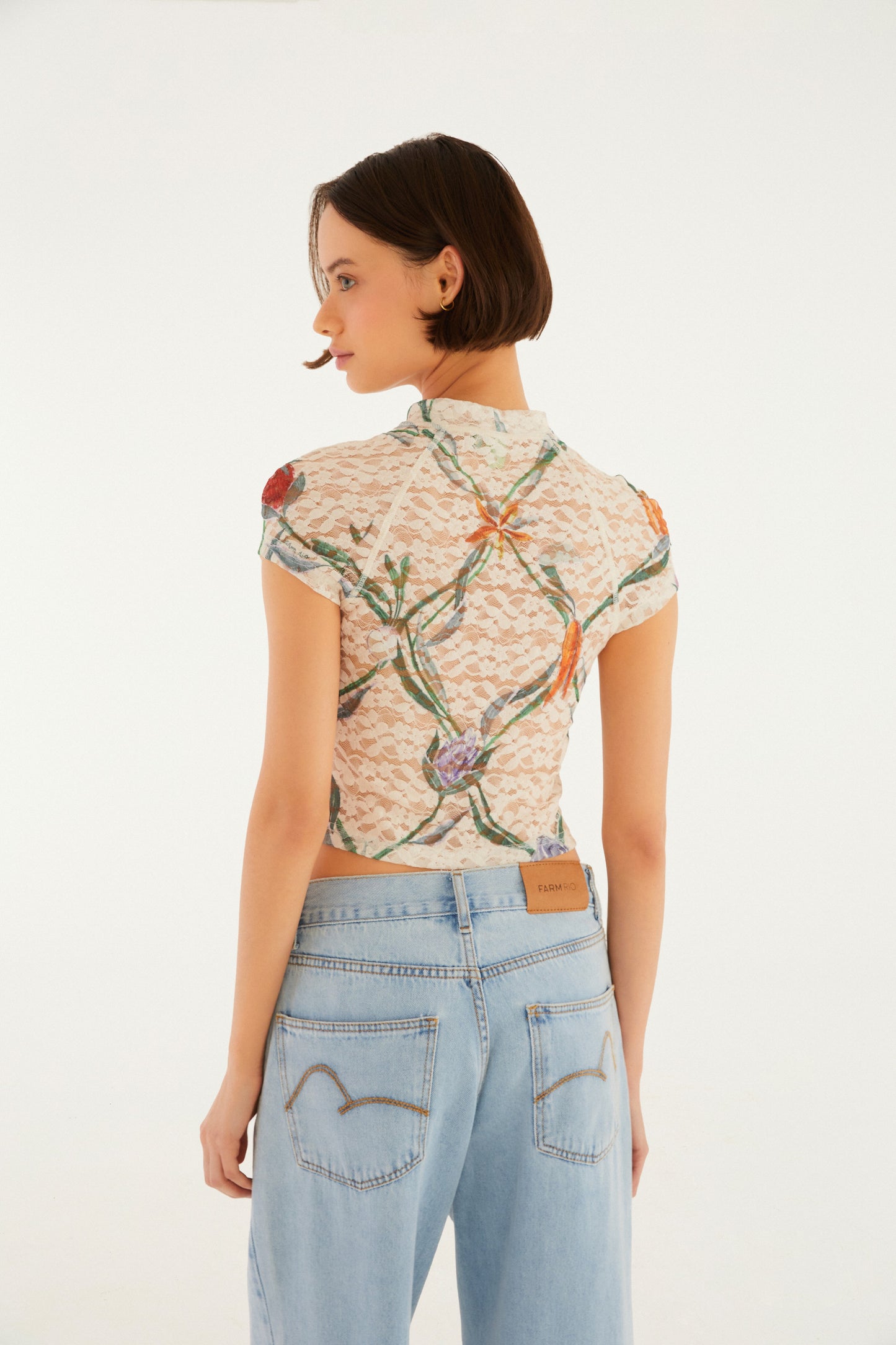 Blusa Encaje Estampada Feira de Legumes