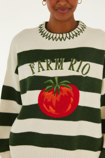 Cárdigan Punto Listra Tomate