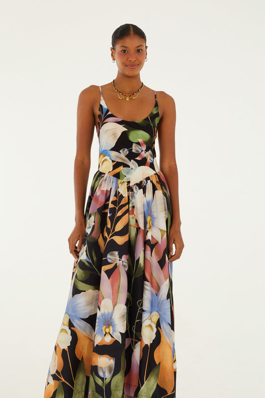 Vestido Cropped Estampado Vento de Flor