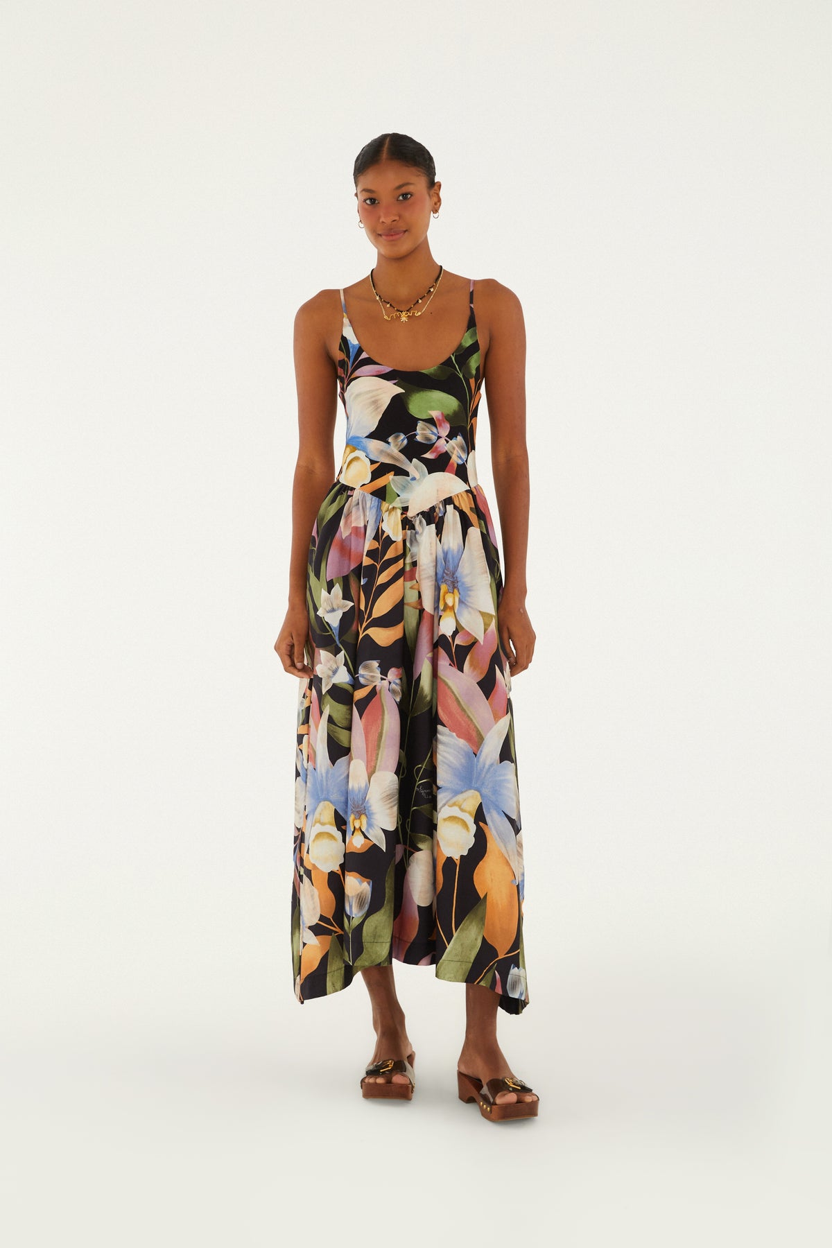 Vestido Cropped Estampado Vento de Flor