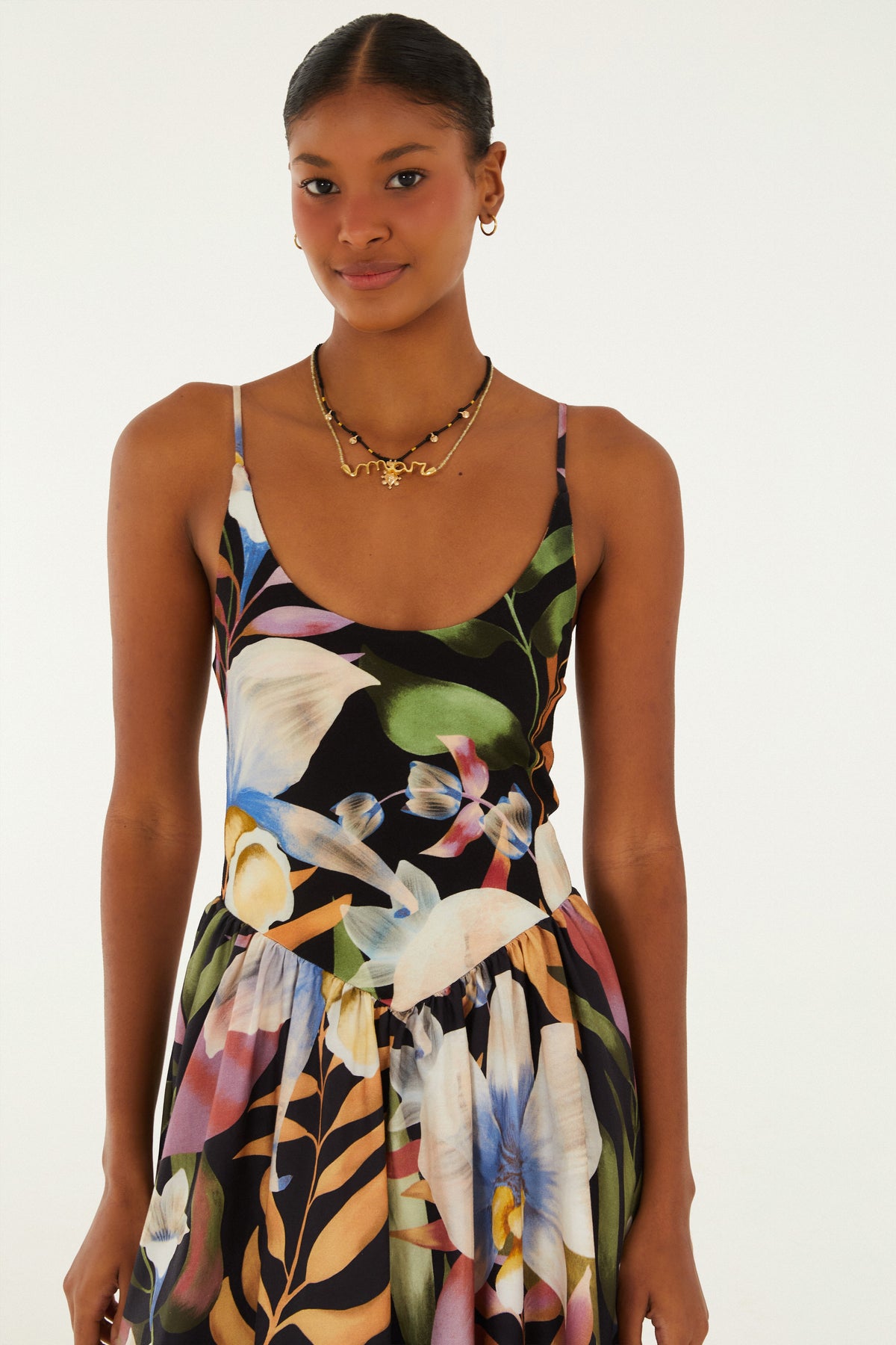 Vestido Cropped Estampado Vento de Flor
