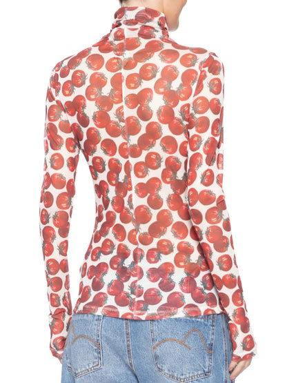 Blusa Tul Estampada Maxi Tomate
