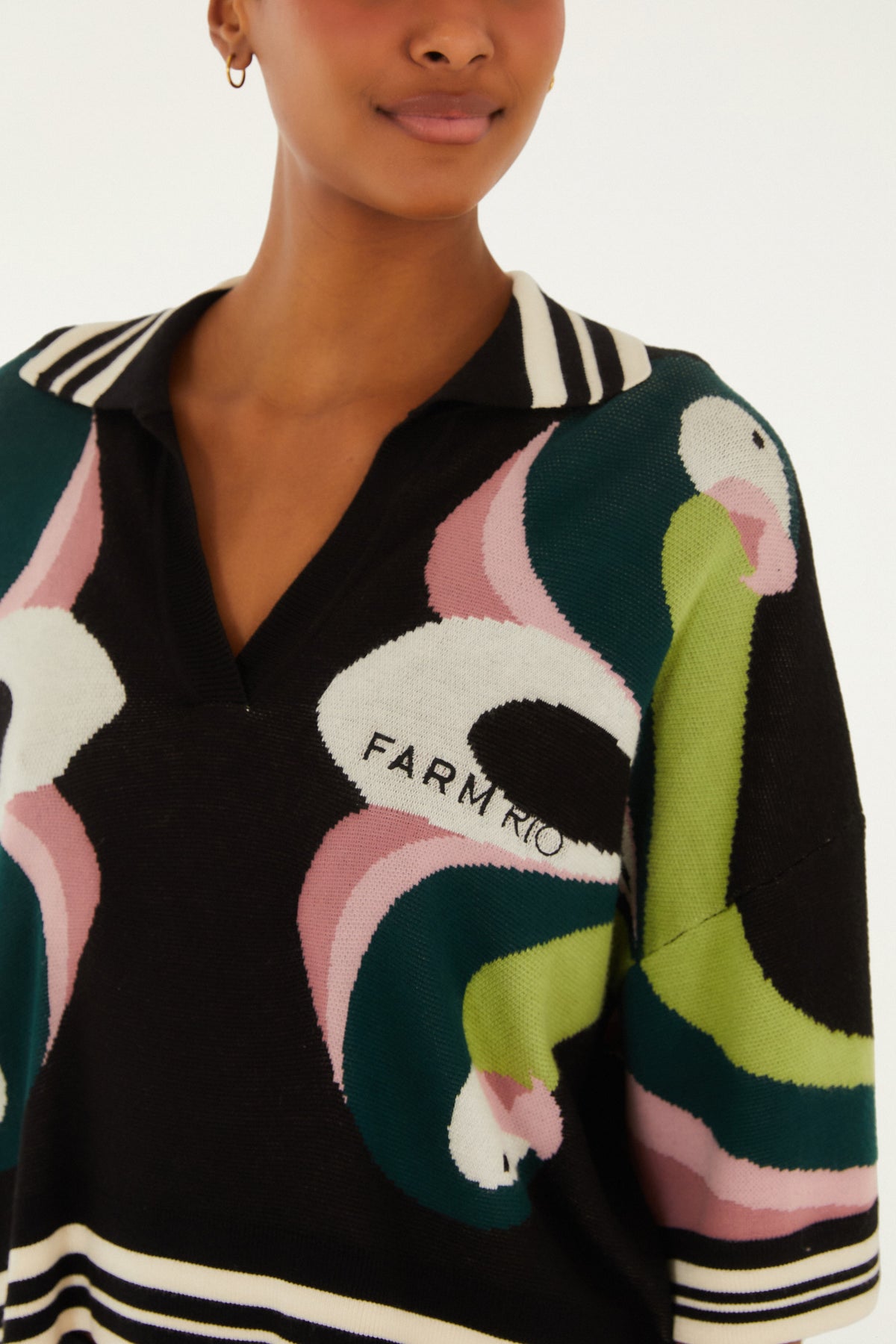 Camisa Tricot Arara de Flor