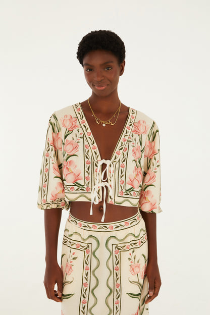 Blusa Estampada Sonho de Tulipas