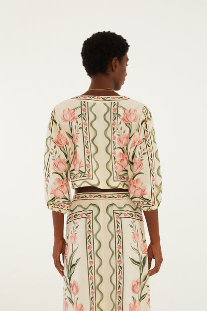 Blusa Estampada Sonho de Tulipas