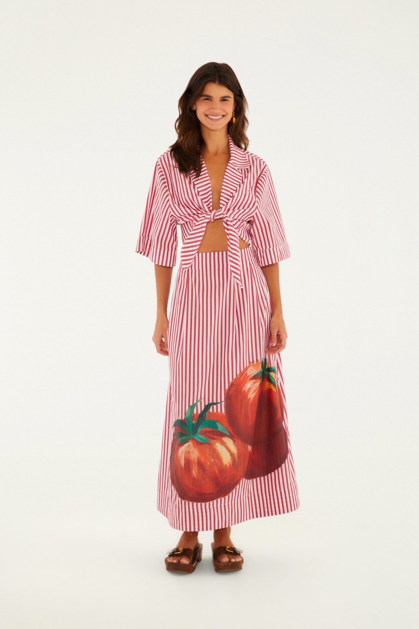 Falda Estampada Maxi Tomates