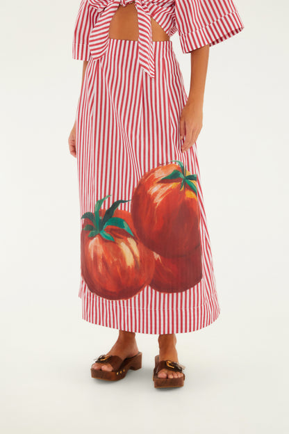Falda Estampada Maxi Tomates