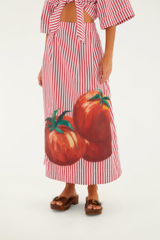 Falda Estampada Maxi Tomates