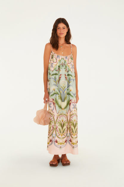 Vestido Largo Tirantes Estampado Florescer