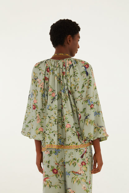 Blusón Estampado Canto de Pássaro