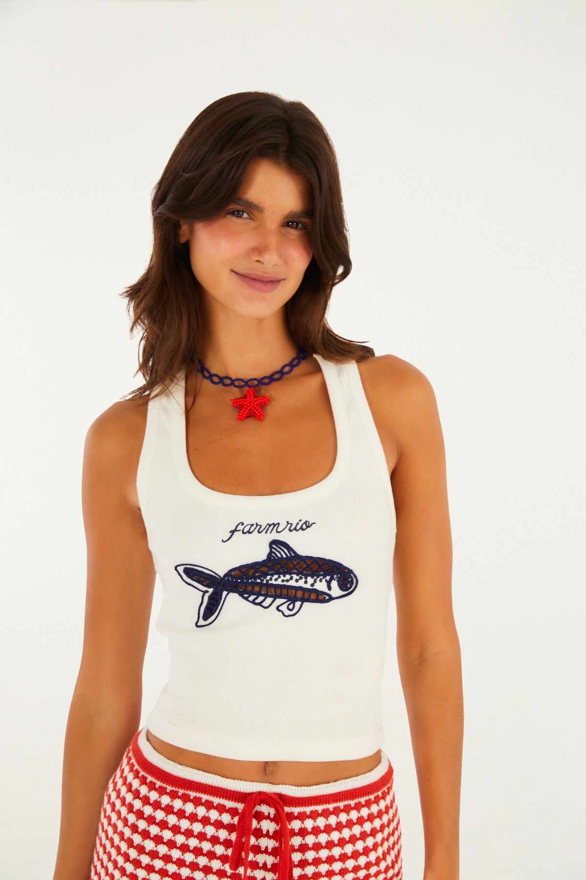 Camiseta Sin Mangas Richelieu Peixe Off White