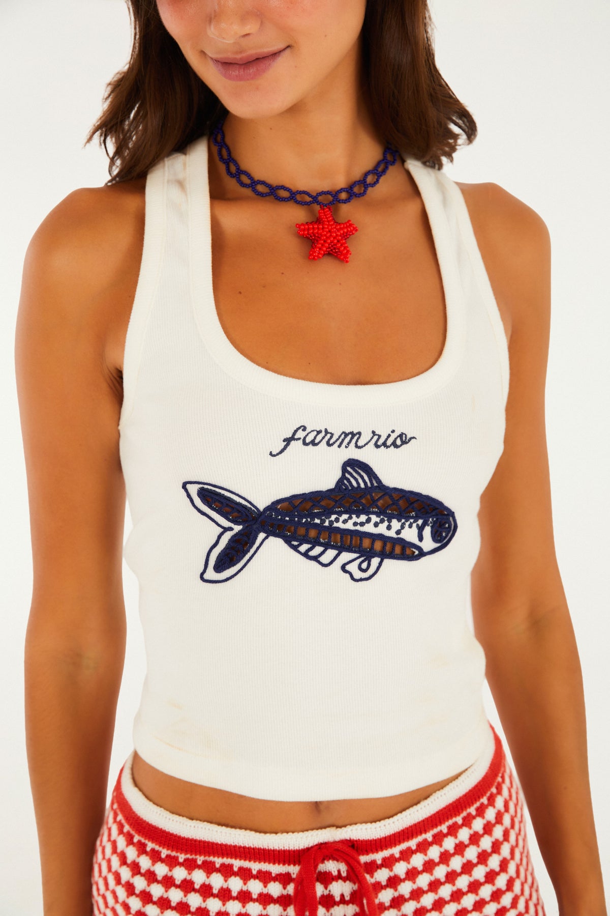 Camiseta Sin Mangas Richelieu Peixe Off White