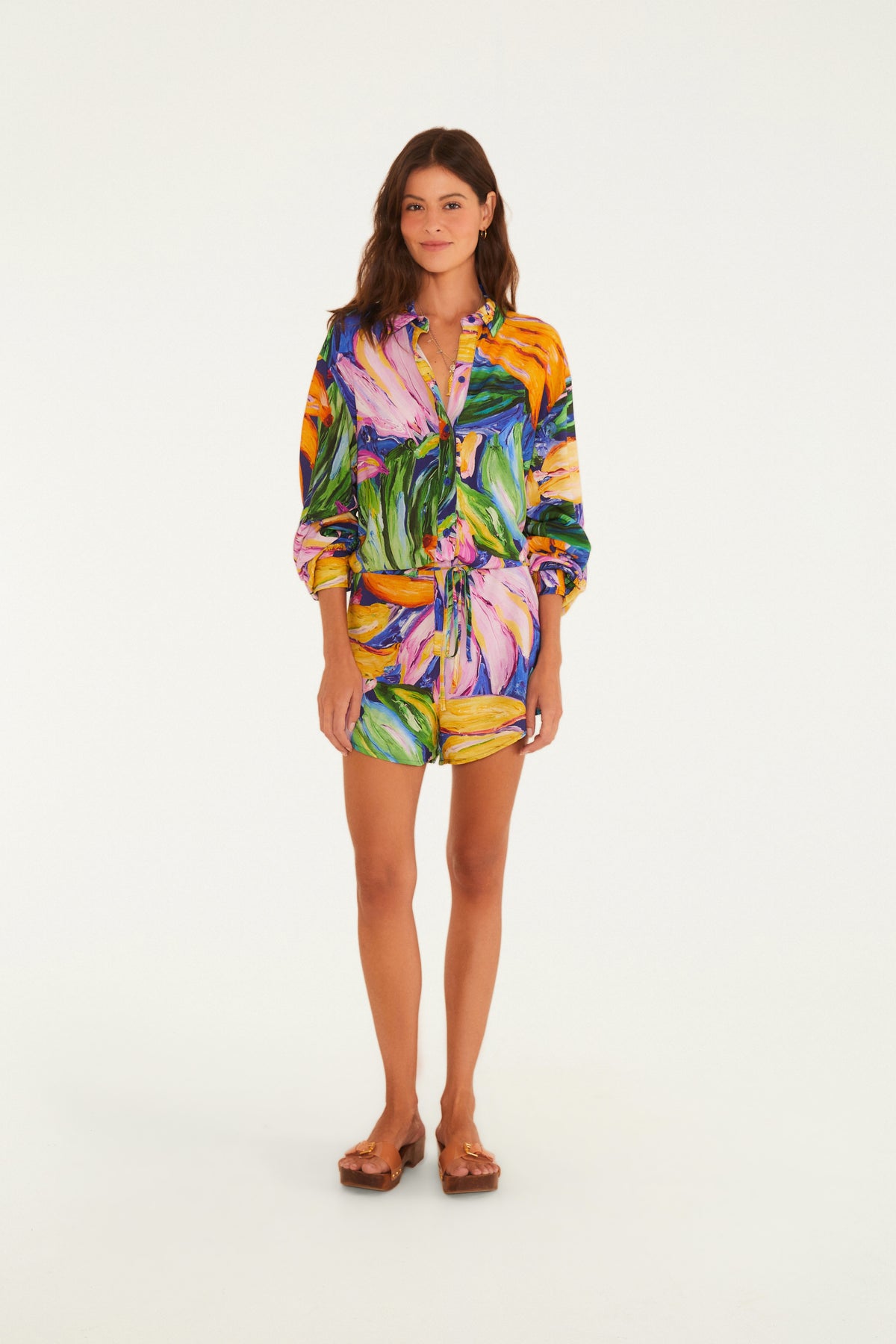 Mono Corto Camisa Estampado Bananas Pintadas