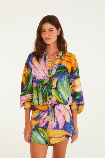Mono Corto Camisa Estampado Bananas Pintadas