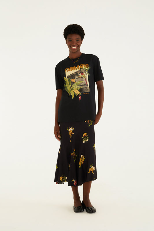 T-Shirt Media Bonde Lotado Preta