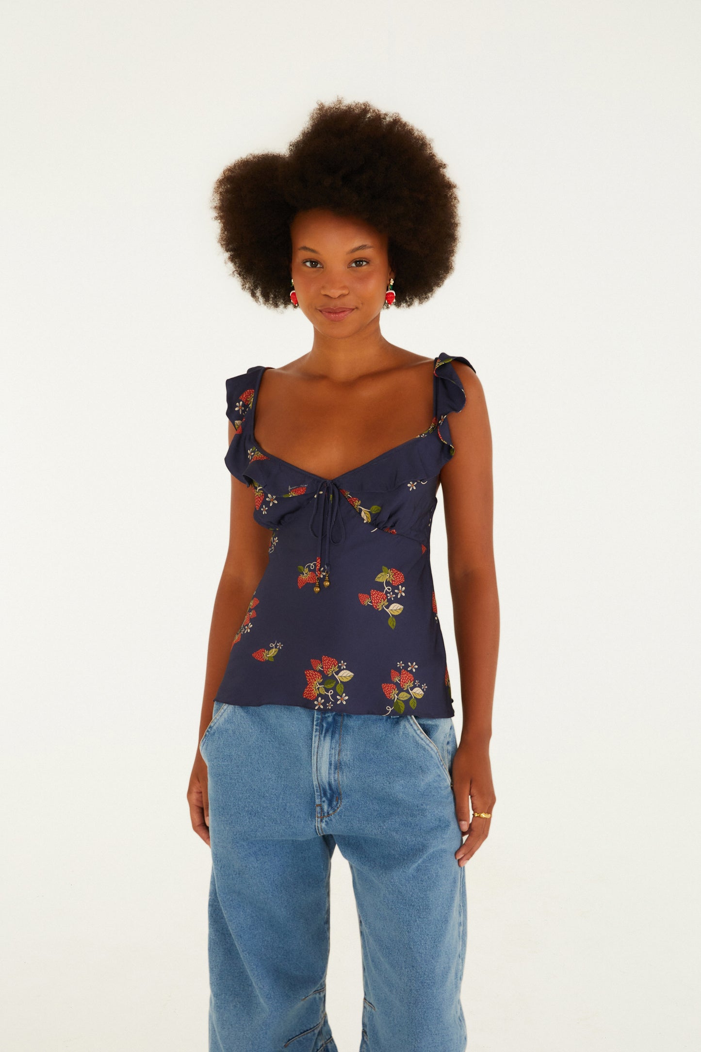 Blusa Alcinhas Estampada Doce Morango