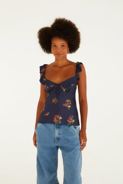 Blusa Alcinhas Estampada Doce Morango