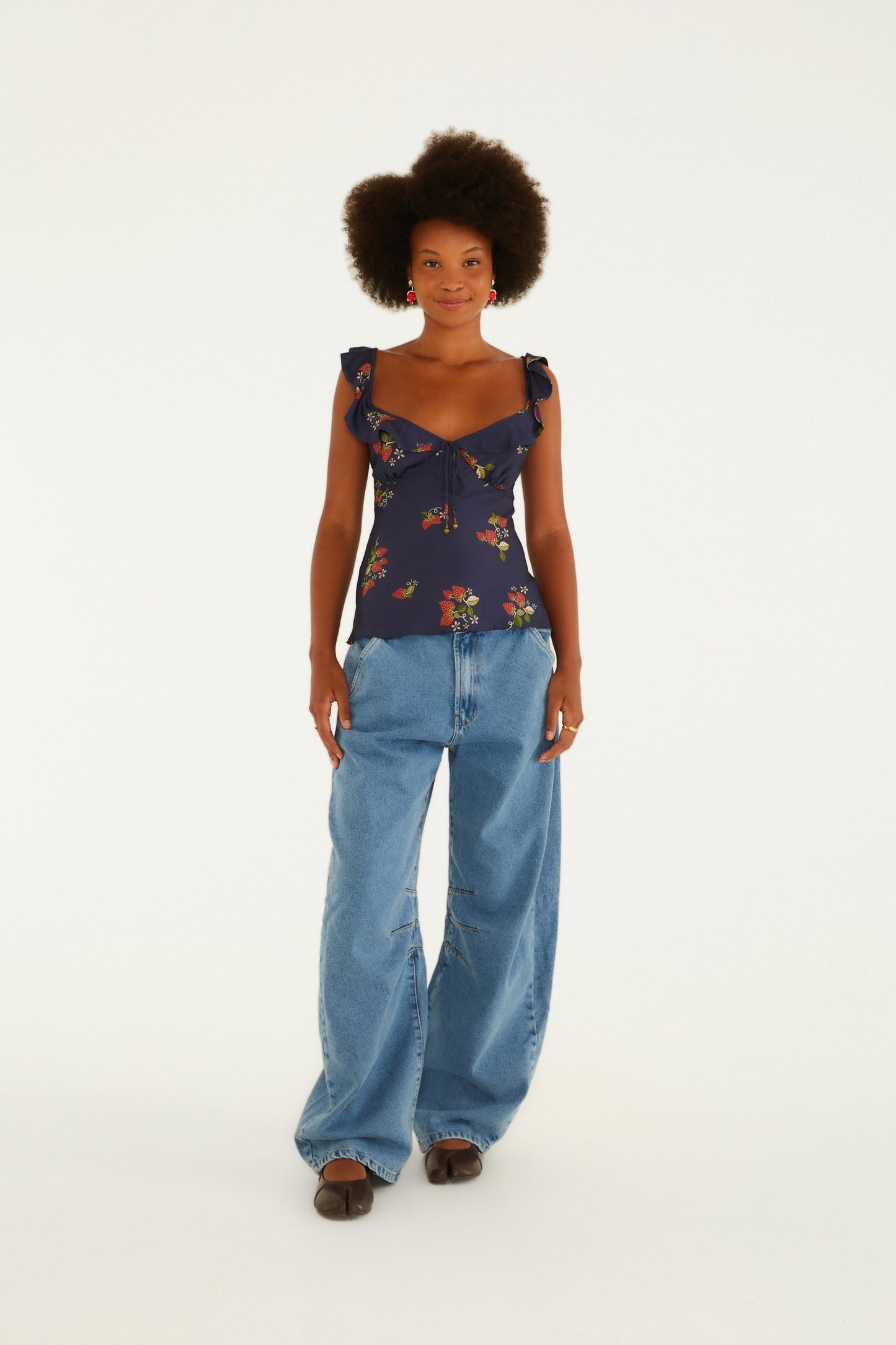 Blusa Alcinhas Estampada Doce Morango