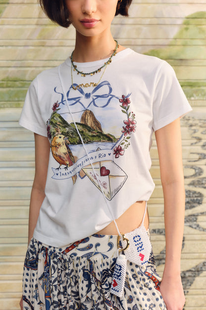Camiseta Baby Look Carta de Amor