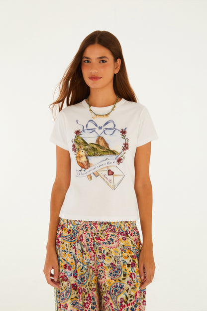 Camiseta Baby Look Carta de Amor