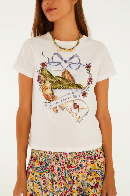 Camiseta Baby Look Carta de Amor