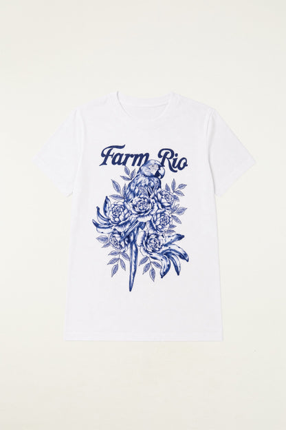 Camiseta Fit Arara Em Flores