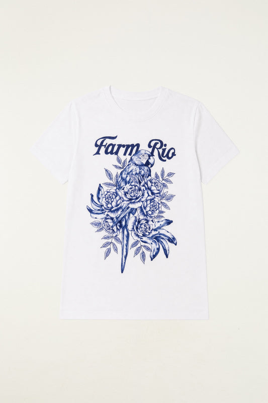 Camiseta Fit Arara Em Flores