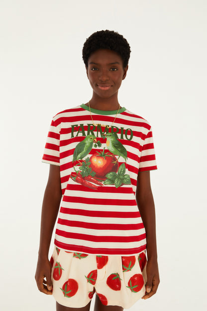 Camiseta Fit Pássaros Tomate