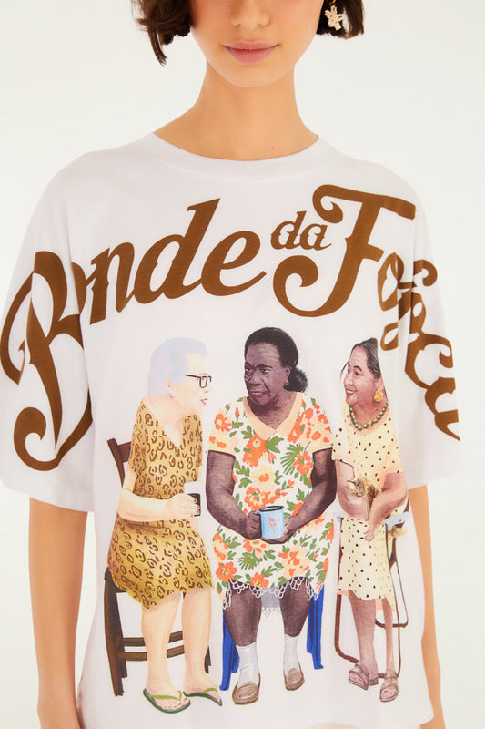 Camiseta Amplia Bonde da Fofoca Off White