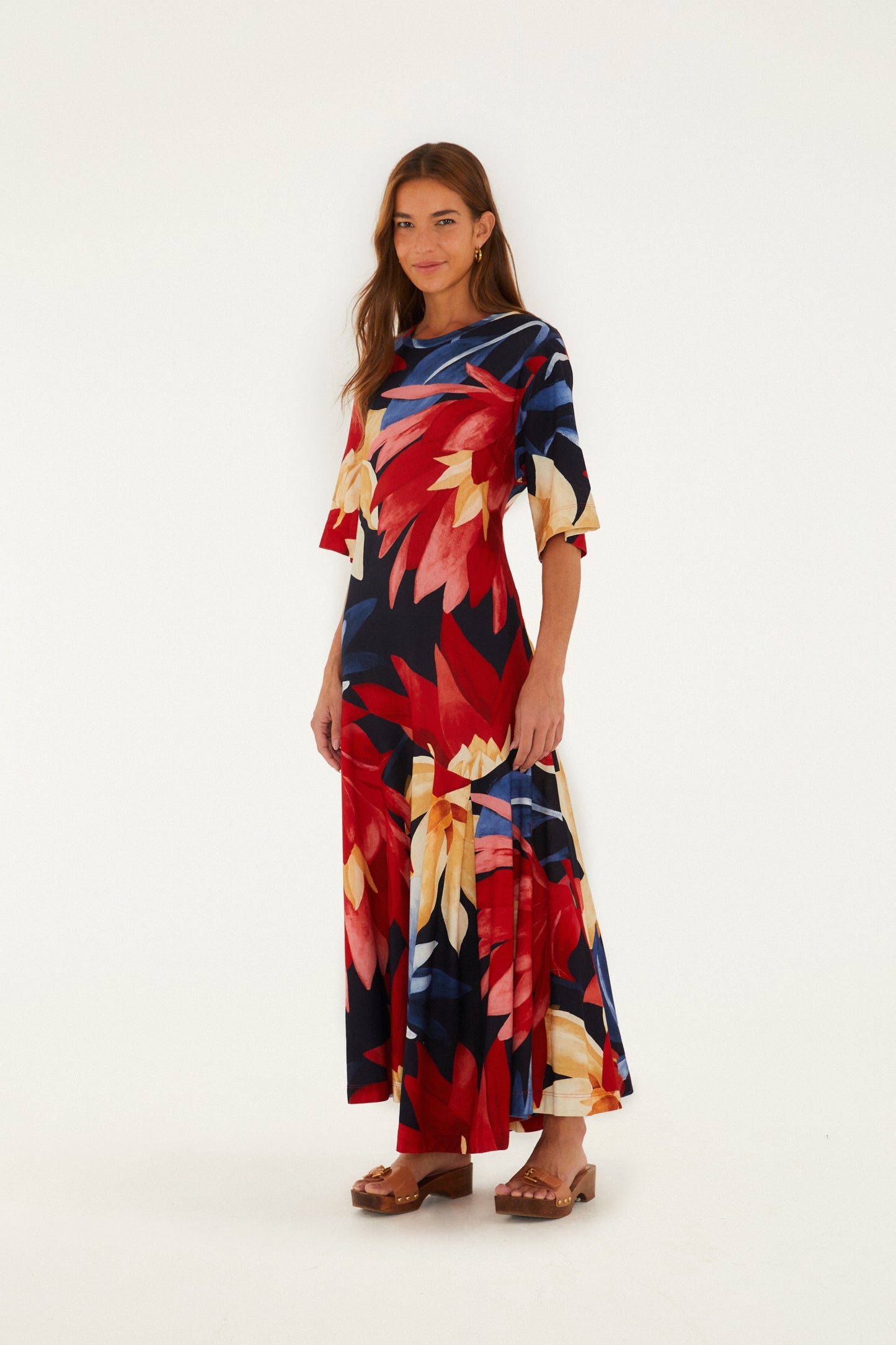 Vestido Cropped Estampado Chita Pintada
