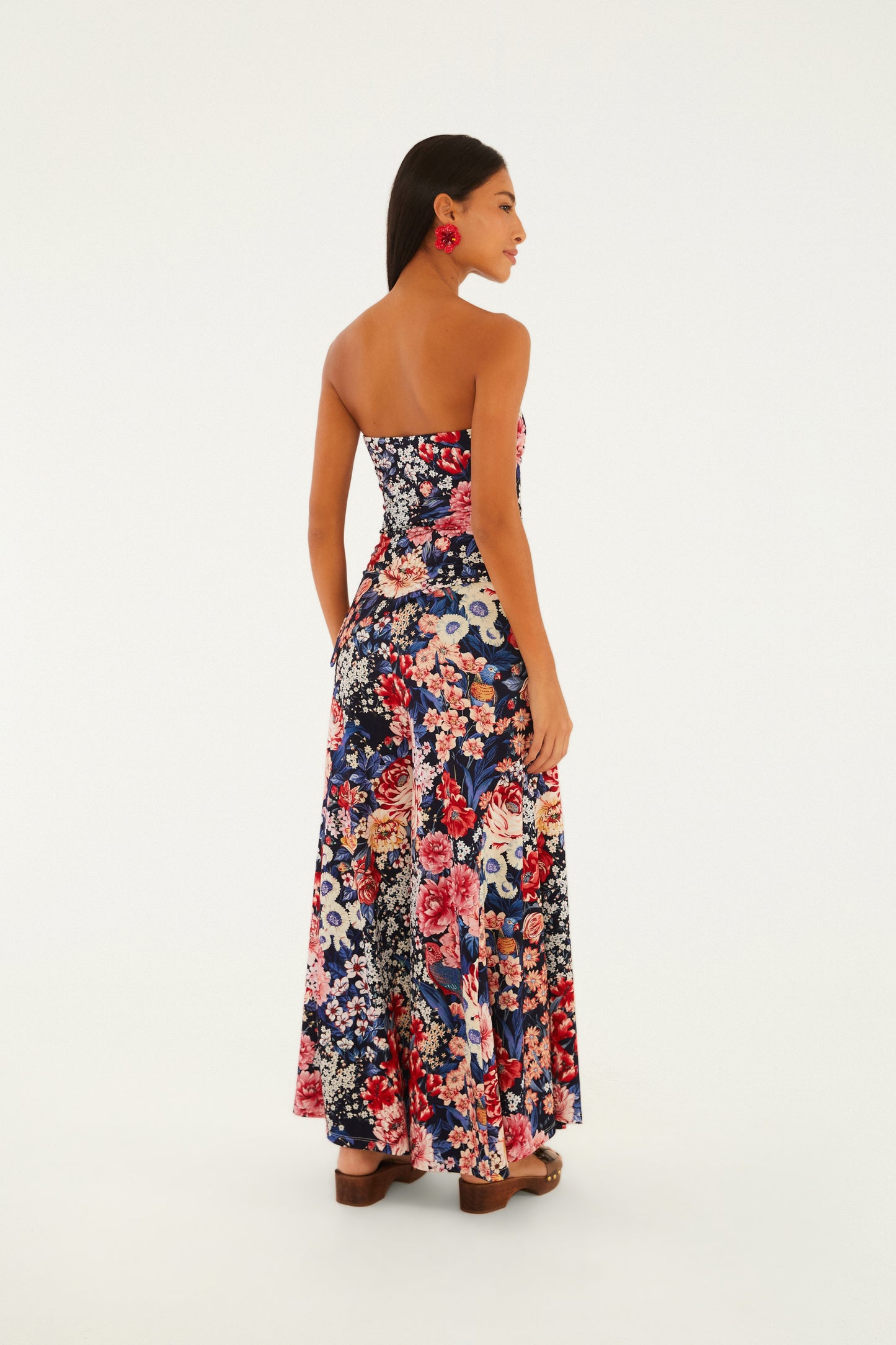 Pantalon Palazzo Estampado Canteiro de Passarinhos