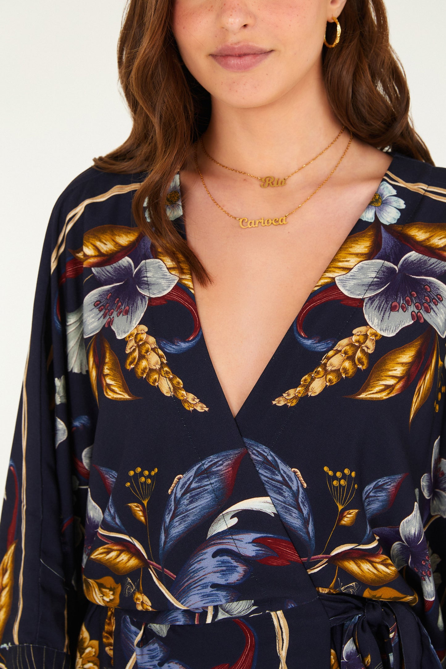 Vestido Corto Estampado Floral Maye Azul