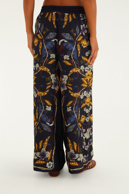 Pantalón Estampada Floral Maye Azul