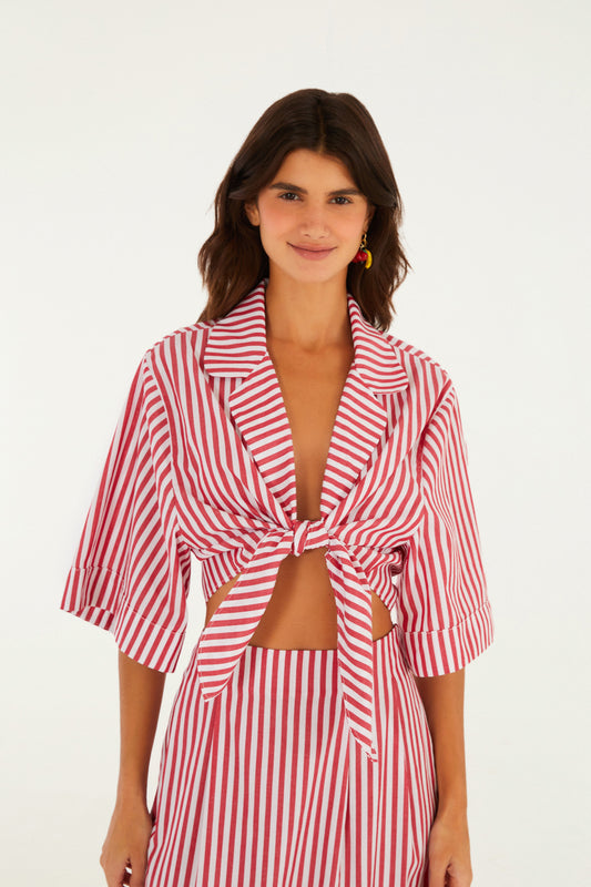 Camisa Cropped a Rayas