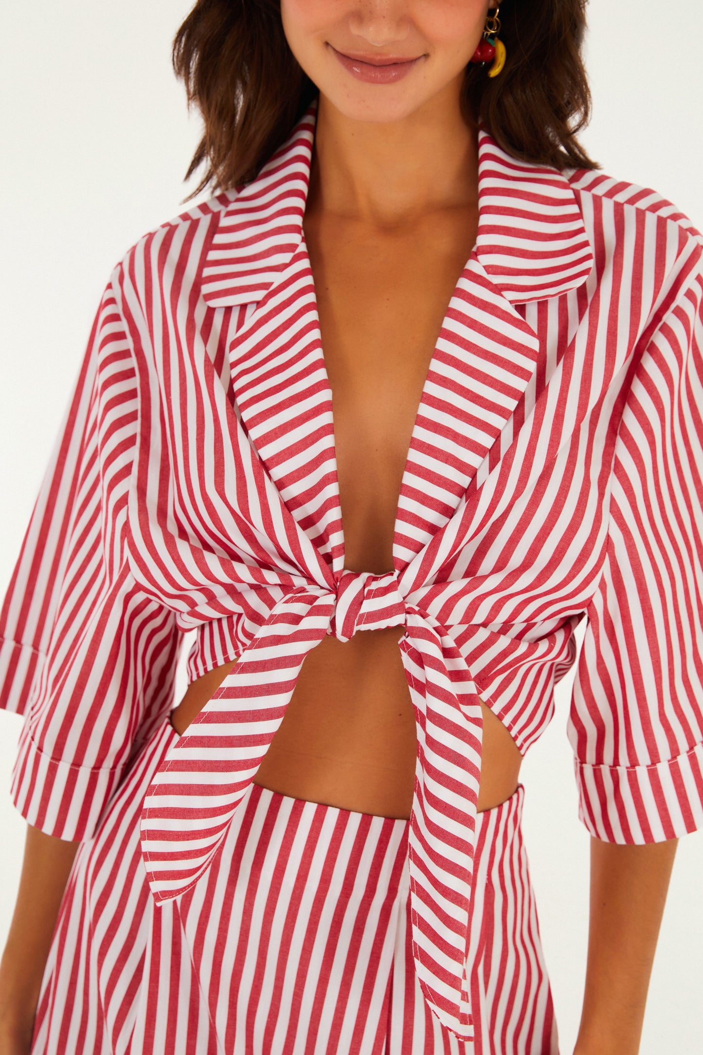 Camisa Cropped a Rayas