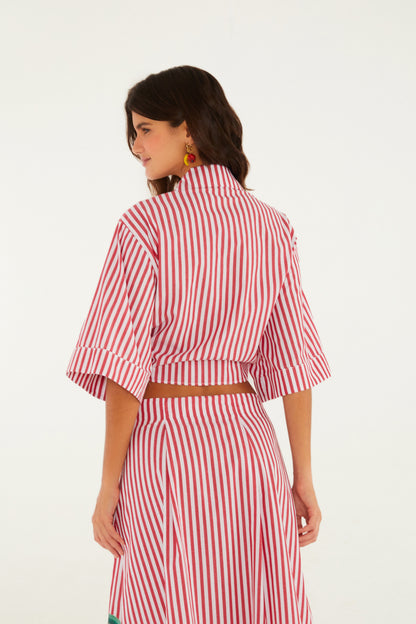 Camisa Cropped a Rayas