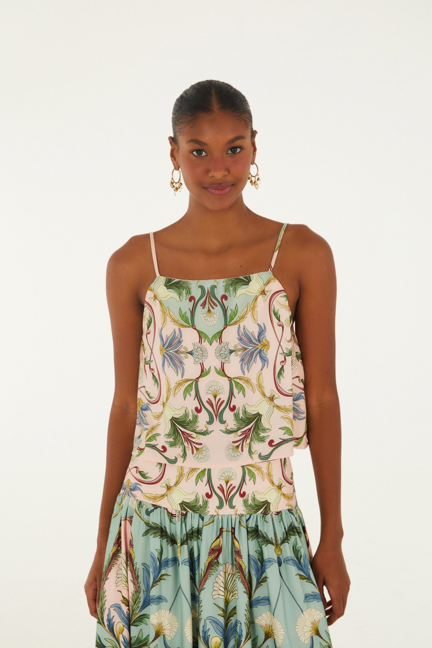 Blusa Sin Mangas Estampada Florescer