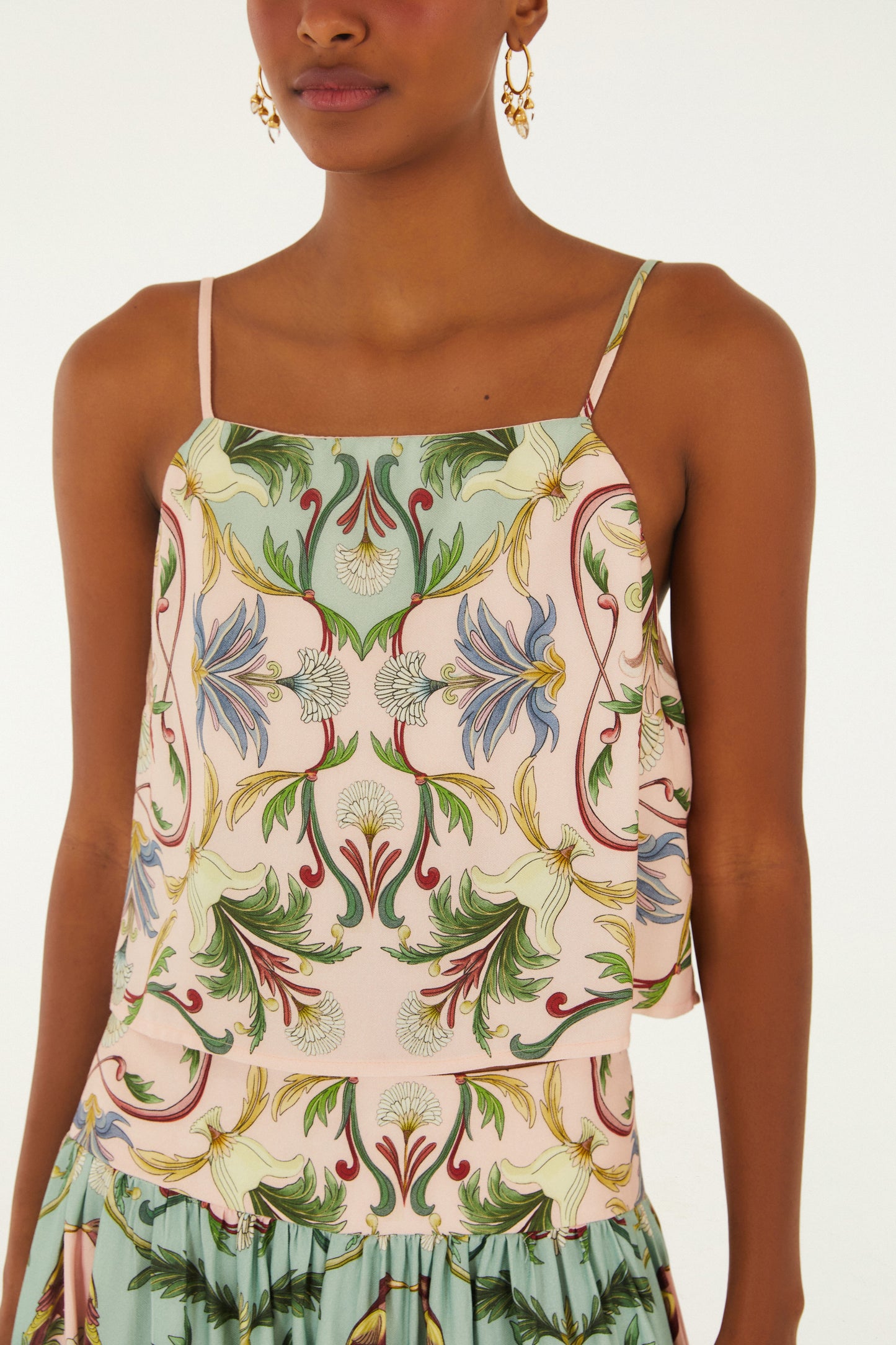 Blusa Sin Mangas Estampada Florescer