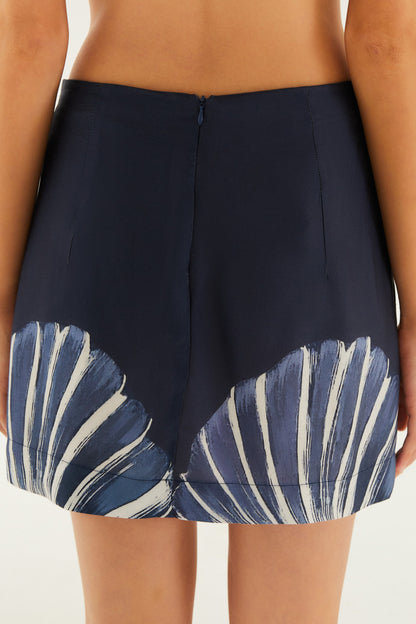 Falda Corta Estampada Maxi Conchas