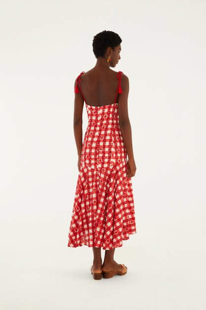 Vestido Artesanal Frutinhas Bege Seda