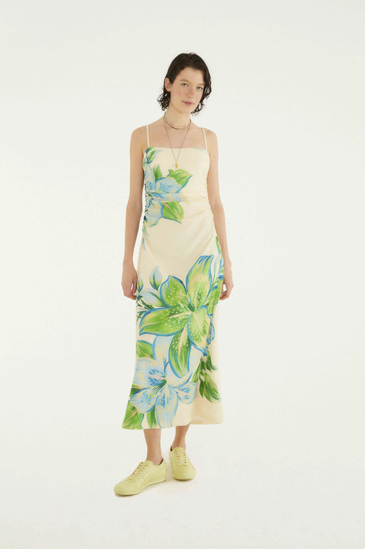 Vestido de Tirantes  Estampado lirios tropicales